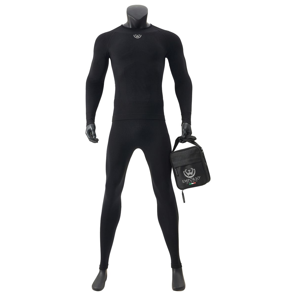 GIOVACCHINO - Pack Camiseta y Calza Deportiva Primera Capa Hombre + Bolso Regalo