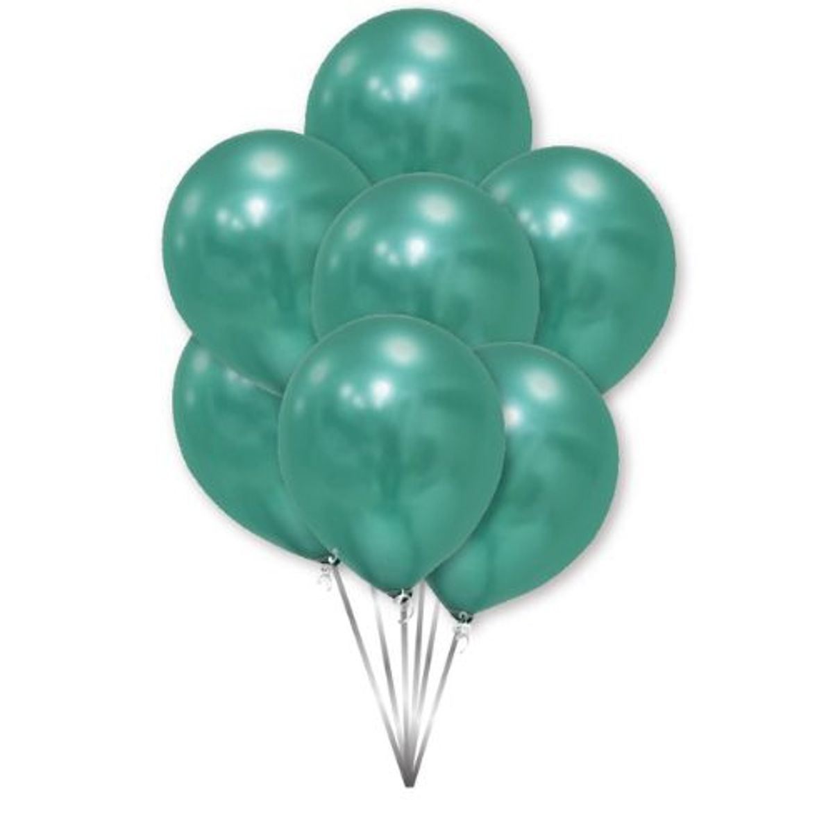 GENERICO - Globos Cromados Color Turquesa 25 Unidades 25 Cm