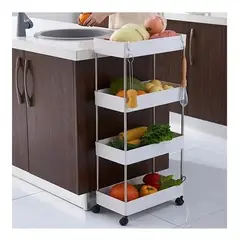 GENERICO - Estante Organizador Baño Cocina Con Ruedas 4 Niveles