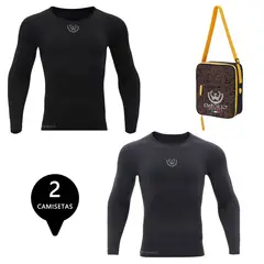 GIOVACCHINO - Pack 2 Camisetas Termica Primera Capa Microfibra Hombre+Bolso Regalo