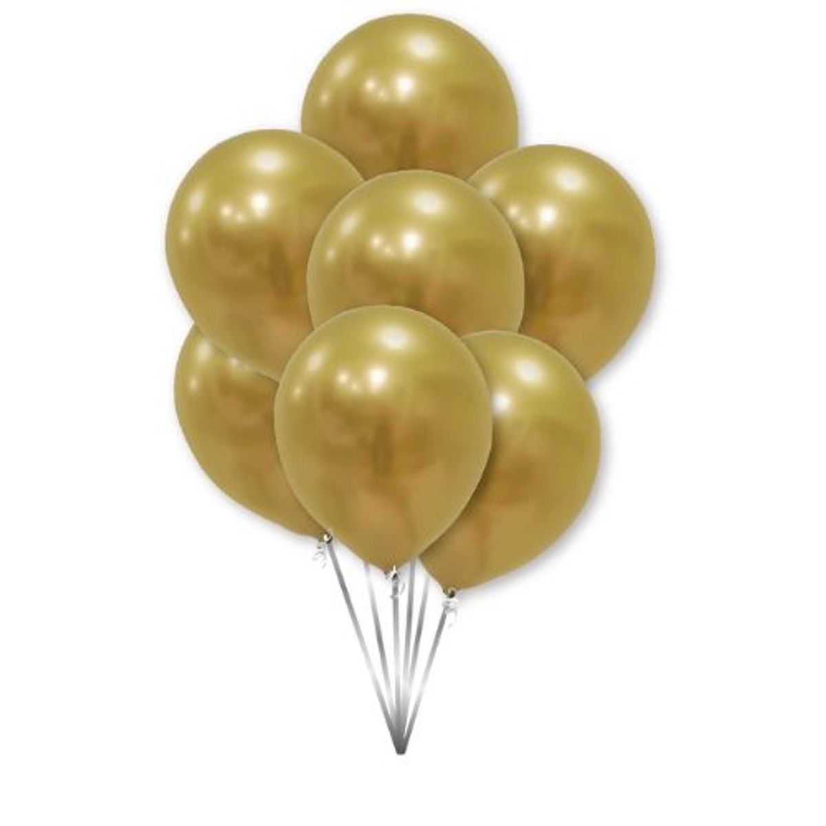 GENERICO - Globos Cromados Color Amarillo 25 Unidades 25 Cm
