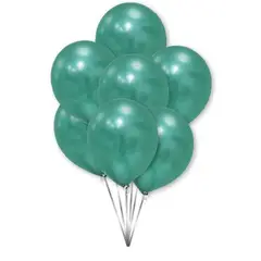 GENERICO - Globos Cromados Color Turquesa 25 Unidades 10 Cm