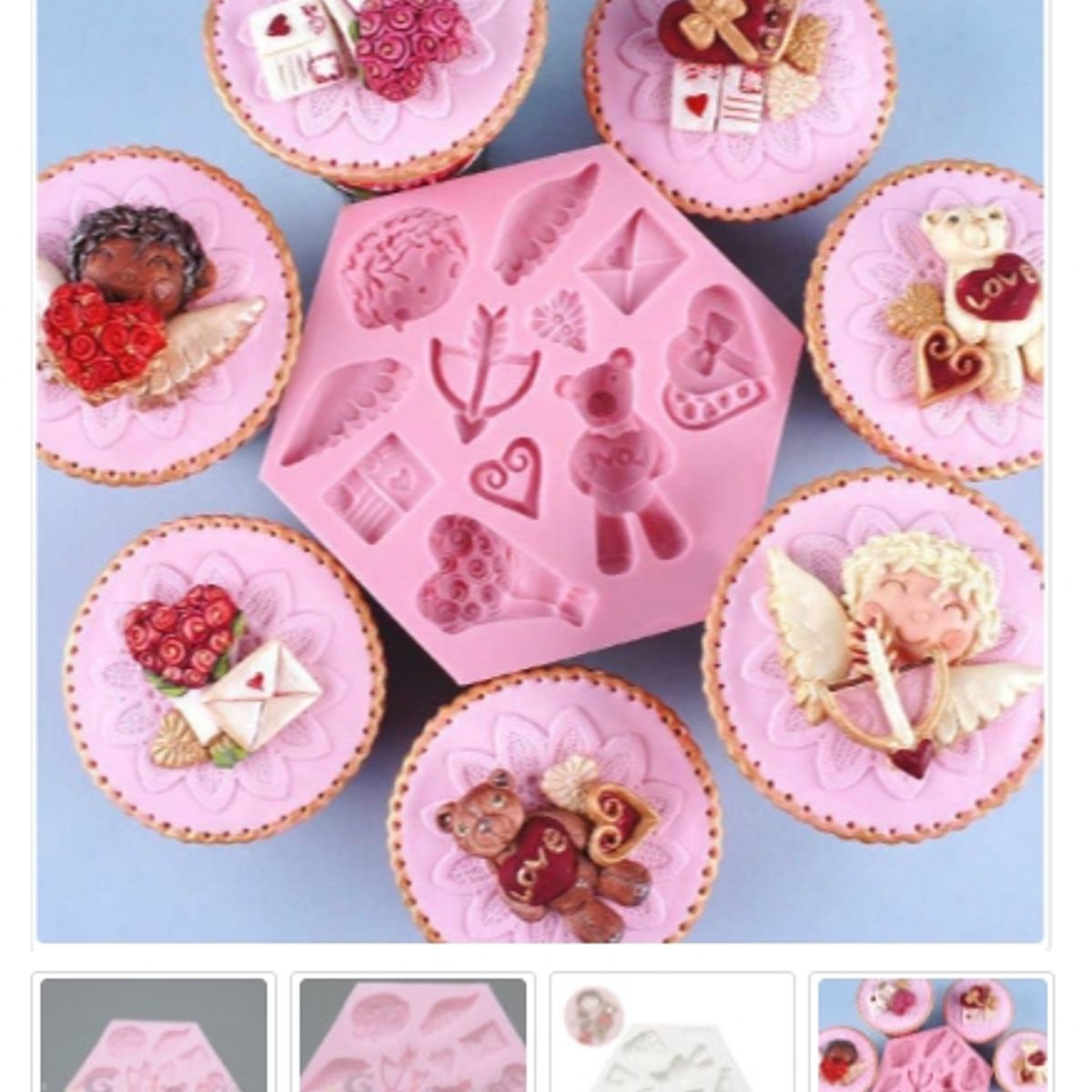 GENERICO - Molde Para Fondant Silicona Forma Oso-Corazon