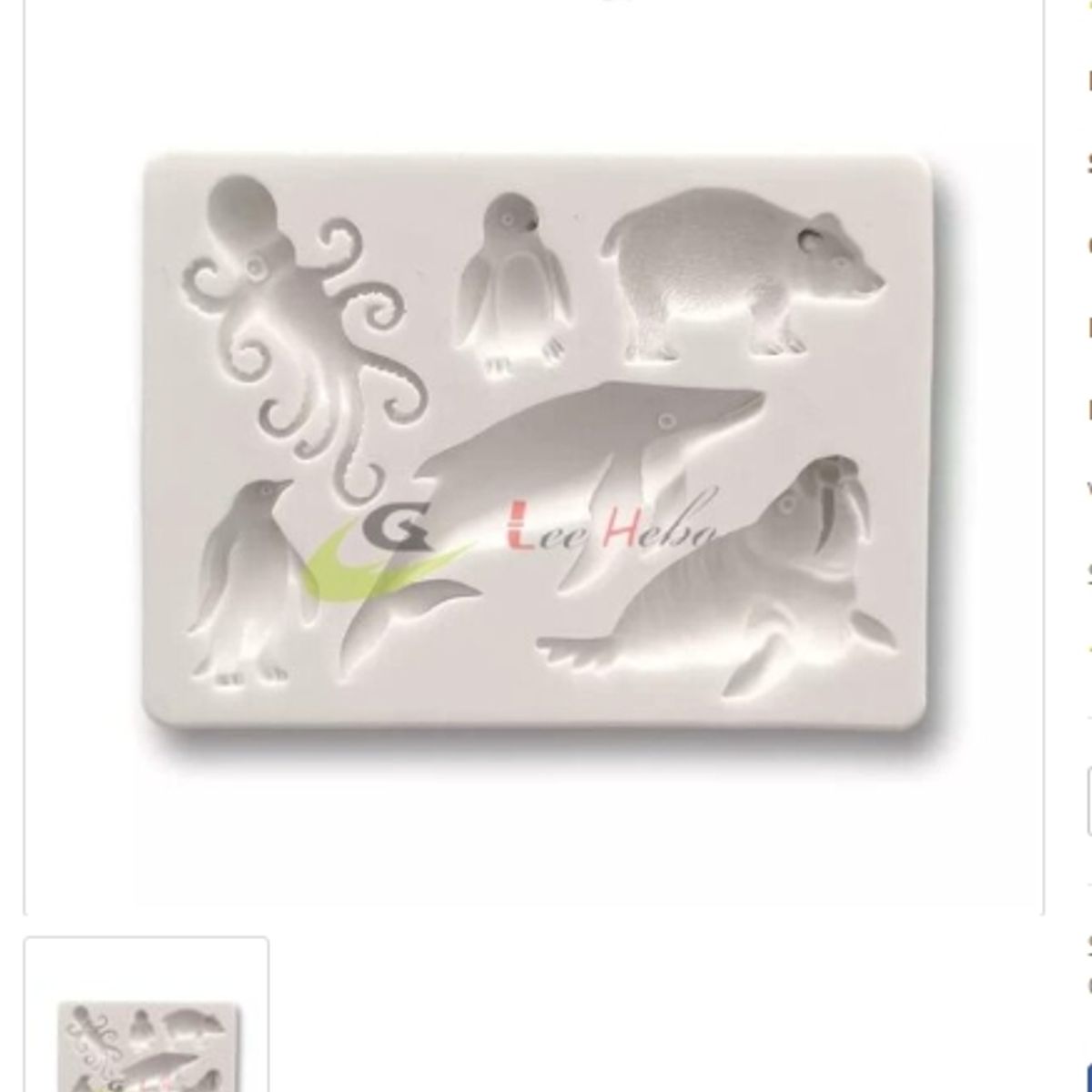 GENERICO - Molde Para Fondant Silicona Forma Animales Marinos