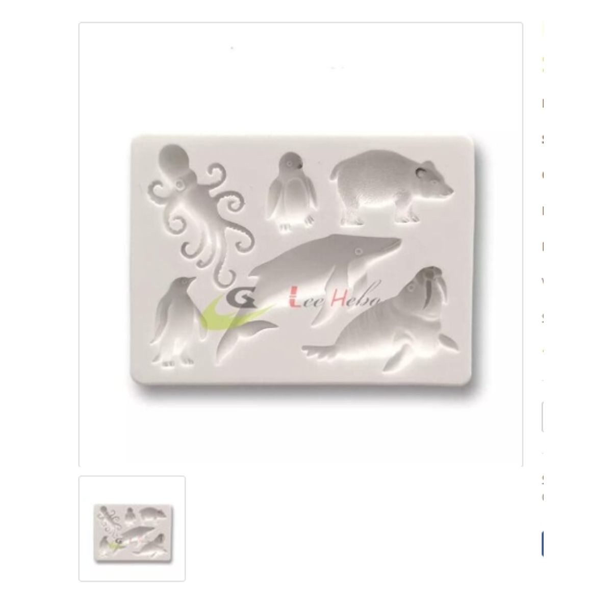 GENERICO - Molde Para Fondant Silicona Forma Animales Marinos