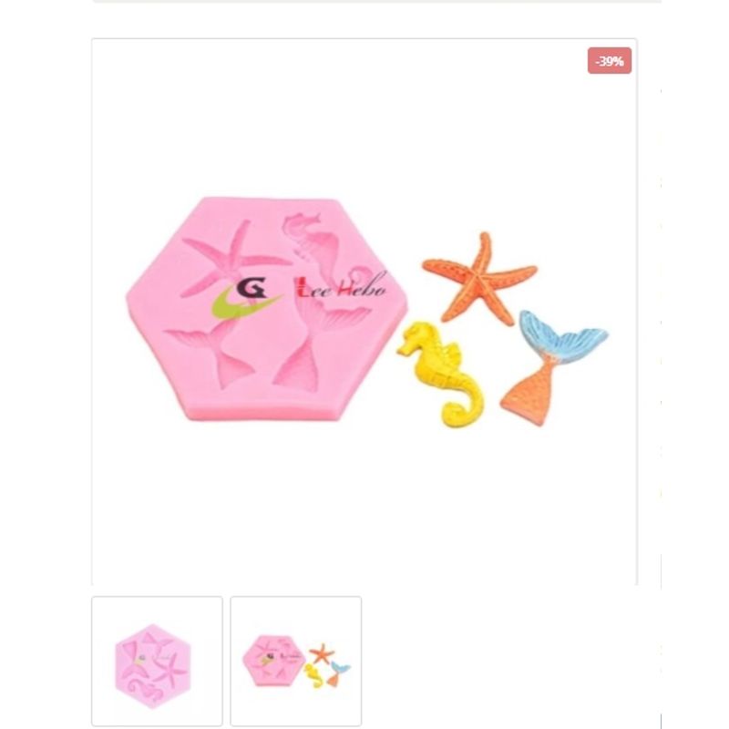 GENERICO - Molde Para Fondant Silicona Forma Caballito De Mar Cola Sirena