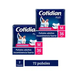 COTIDIAN - Pañales Plus X2 M 72 Und.