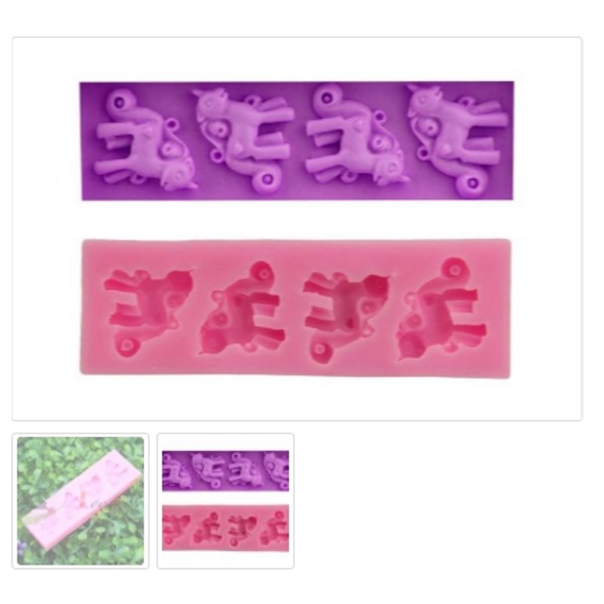 GENERICO - Molde Para Fondant Silicona Forma Caballito Pony_