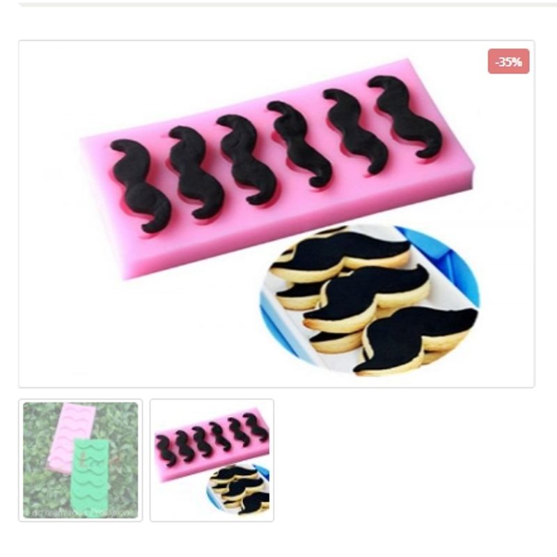 GENERICO - Molde Para Fondant Silicona Forma Bigote-Mostacho