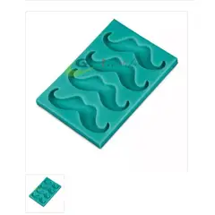 GENERICO - Molde Para Fondant Silicona Forma Bigotes 4 Divisiones