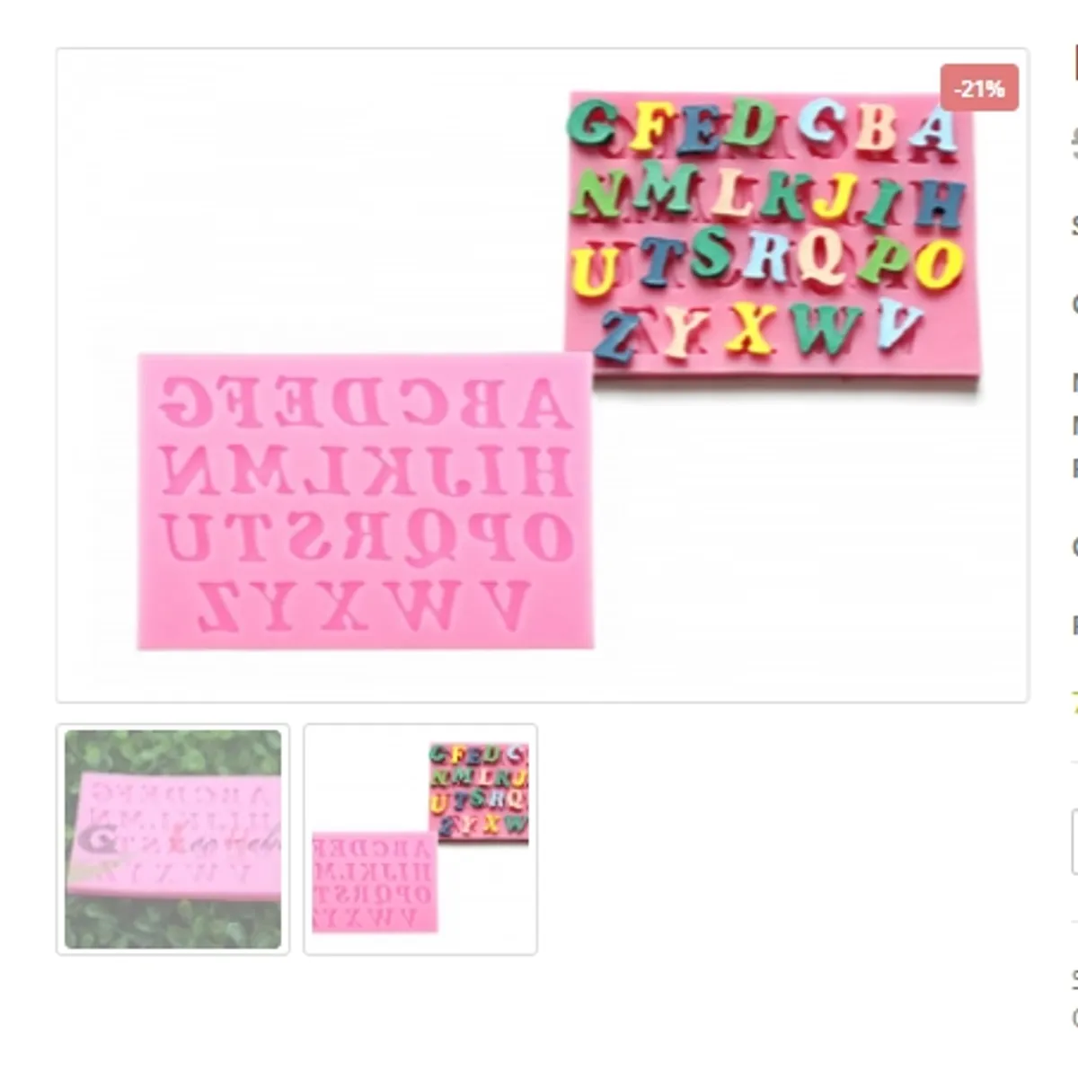 GENERICO - Molde Para Fondant Silicona Forma Letras