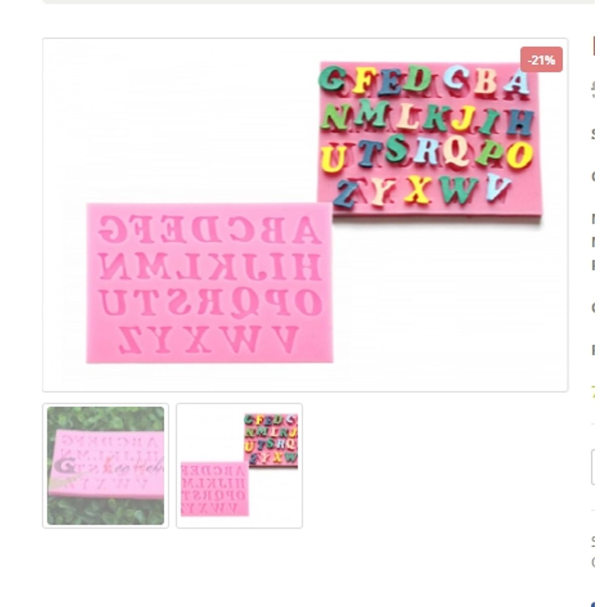 GENERICO - Molde Para Fondant Silicona Forma Letras