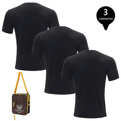 Imagen 2 del producto Pack de 3 Camisetas Manga Corta Algodón Hombre Con Bolso de Regalo