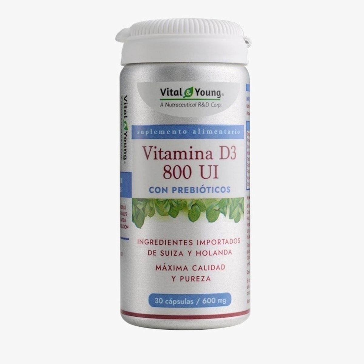 VITAL AND YOUNG - Vitamina D3 800 Ui + Prebióticos..