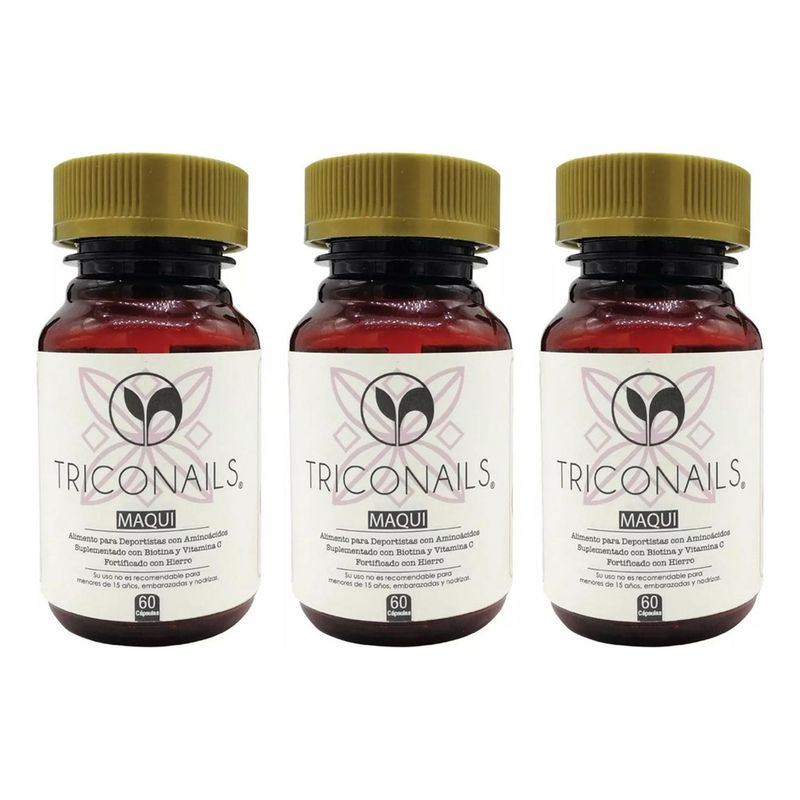 GENERICO - Pack Triconails X3 - Fortalece Pelo, Uñas Y Piel