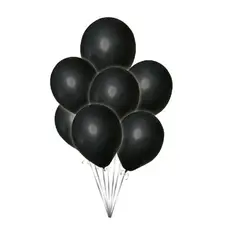 GENERICO - Globos Perlados Color Negro 10 Unidades 25 Cm