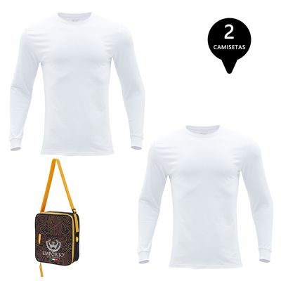 Imagen 1 del producto Pack de 2 Camisetas Manga Larga Algodón Hombre Con Bolso de Regalo