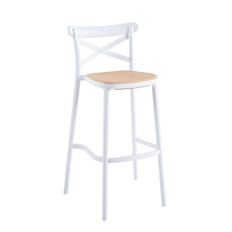 KLIK - Taburete Crossback Danubio Piso de Bar o Terraza Exterior - Blanco