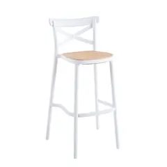 KLIK - Taburete Crossback Danubio Piso de Bar o Terraza Exterior - Blanco