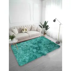 GENERICO - ALFOMBRAS PELUDAS DE COLOR TURQUESA JASPEADO EN LA MEDIDA 200X300cm