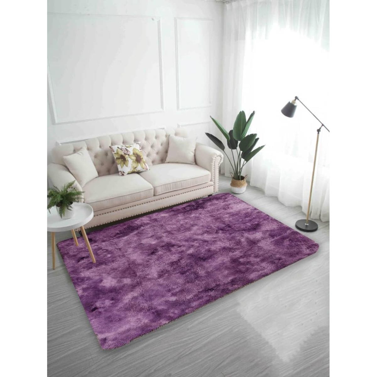 GENERICO - ALFOMBRAS PELUDAS DE COLOR MORADO JASPEADA EN LA MEDIDA 180X200cm