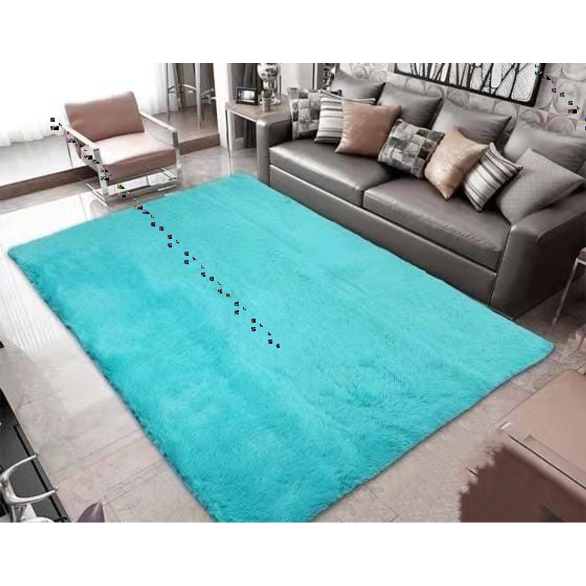 GENERICO - ALFOMBRAS PELUDAS DE COLOR TURQUESA EN LA MEDIDA 200X240cm