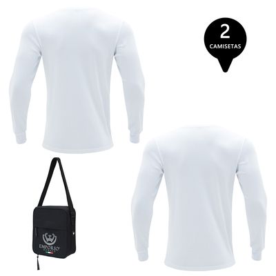 Imagen 2 del producto Pack 2 Camisetas Manga Larga Algodón Premium Hombre + Bolso de Regalo