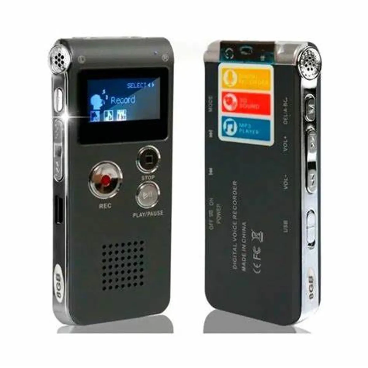 GENERICO - Grabadora Digital Profesional De Voz Sonido 8gb Mp3