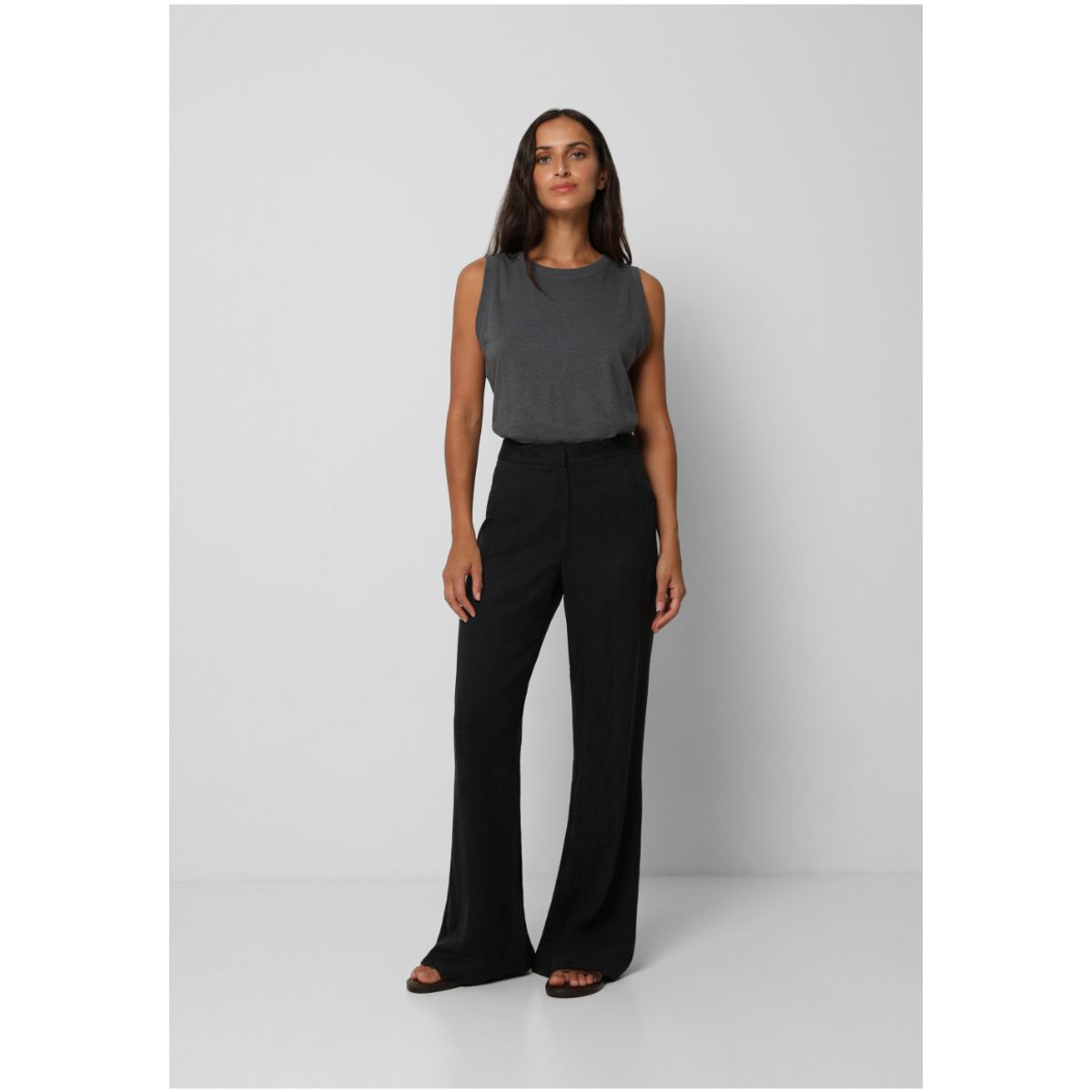 SCALPERS - Pantalón Flare Jacquard Black