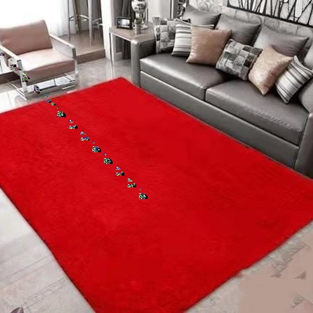 GENERICO - ALFOMBRAS PELUDAS DE COLOR ROJO VIVO EN LA MEDIDA 200X240cm