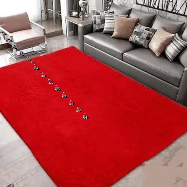 GENERICO - ALFOMBRAS PELUDAS DE COLOR ROJO VIVO EN LA MEDIDA 200X240cm