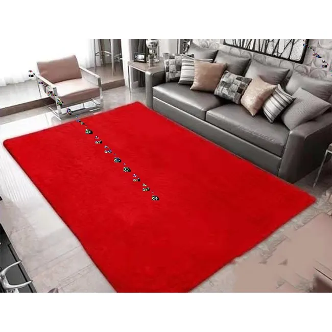 GENERICO - ALFOMBRAS PELUDAS DE COLOR ROJO VIVO EN LA MEDIDA 200X240cm