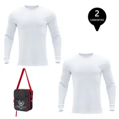 GIOVACCHINO - Pack 2 Camisetas Manga Larga Algodón Panal Hombre Con Bolso de Regalo