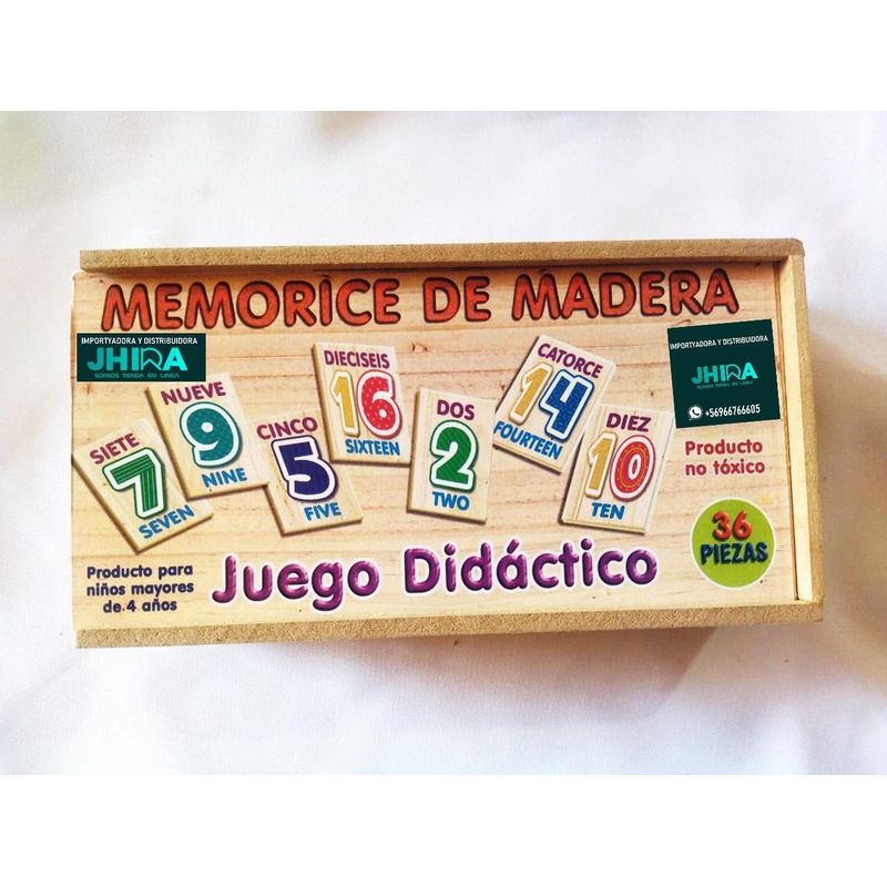 GENERICO - Memorice de numeros de madera