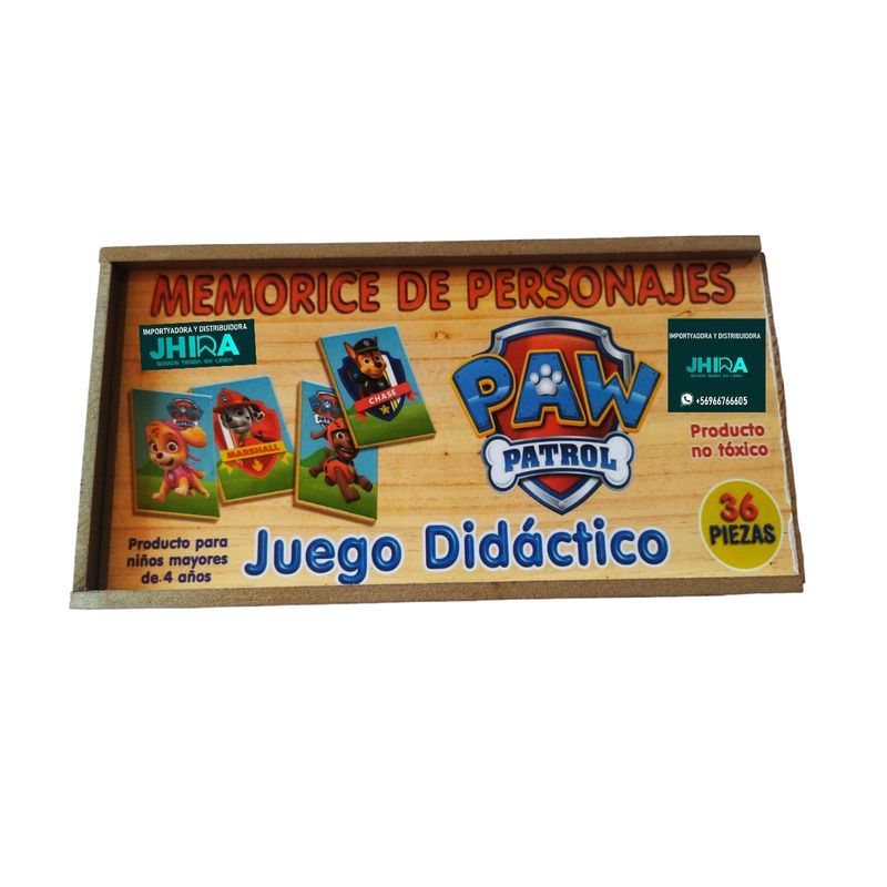GENERICO - Memorice de paw patrol de madera