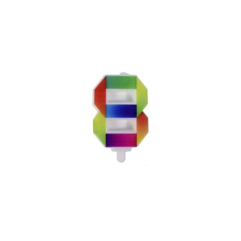 GENERICO - Vela De Numero 8 Multicolor 8cm