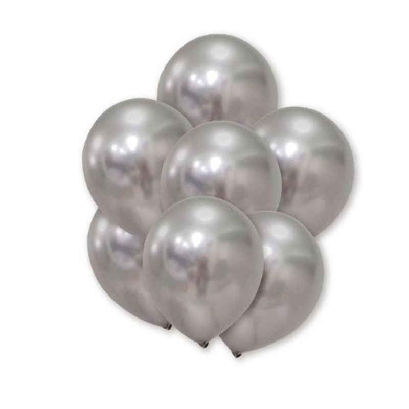 GENERICO - Globos Latex Color Plateado 25 Unidades 30 Cm