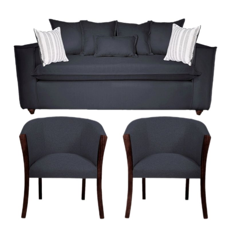 SITIAL HOME - Living 311, Bubha marengo sofa 3 cuerpos con resortes mas 2 sitiales