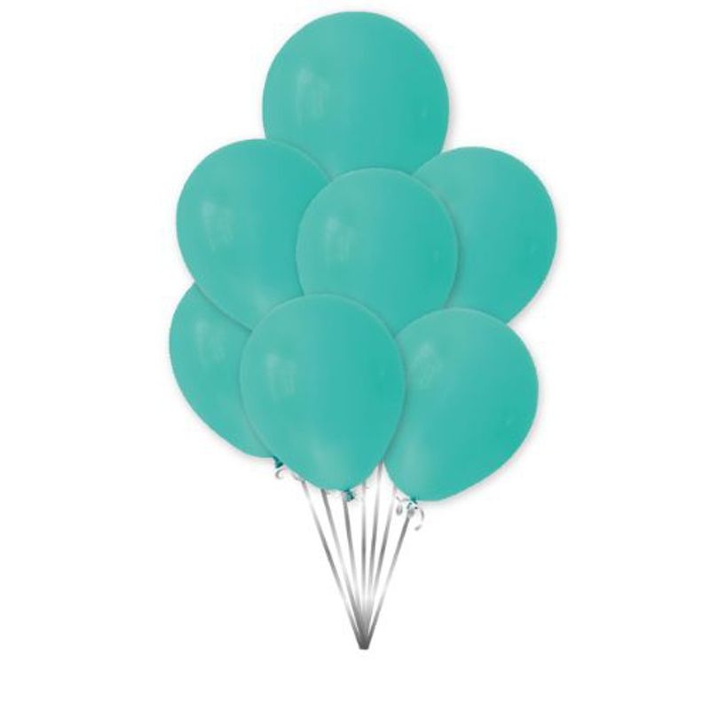 GENERICO - Globos Cromados Color Turquesa 25 Unidades 13 Cm