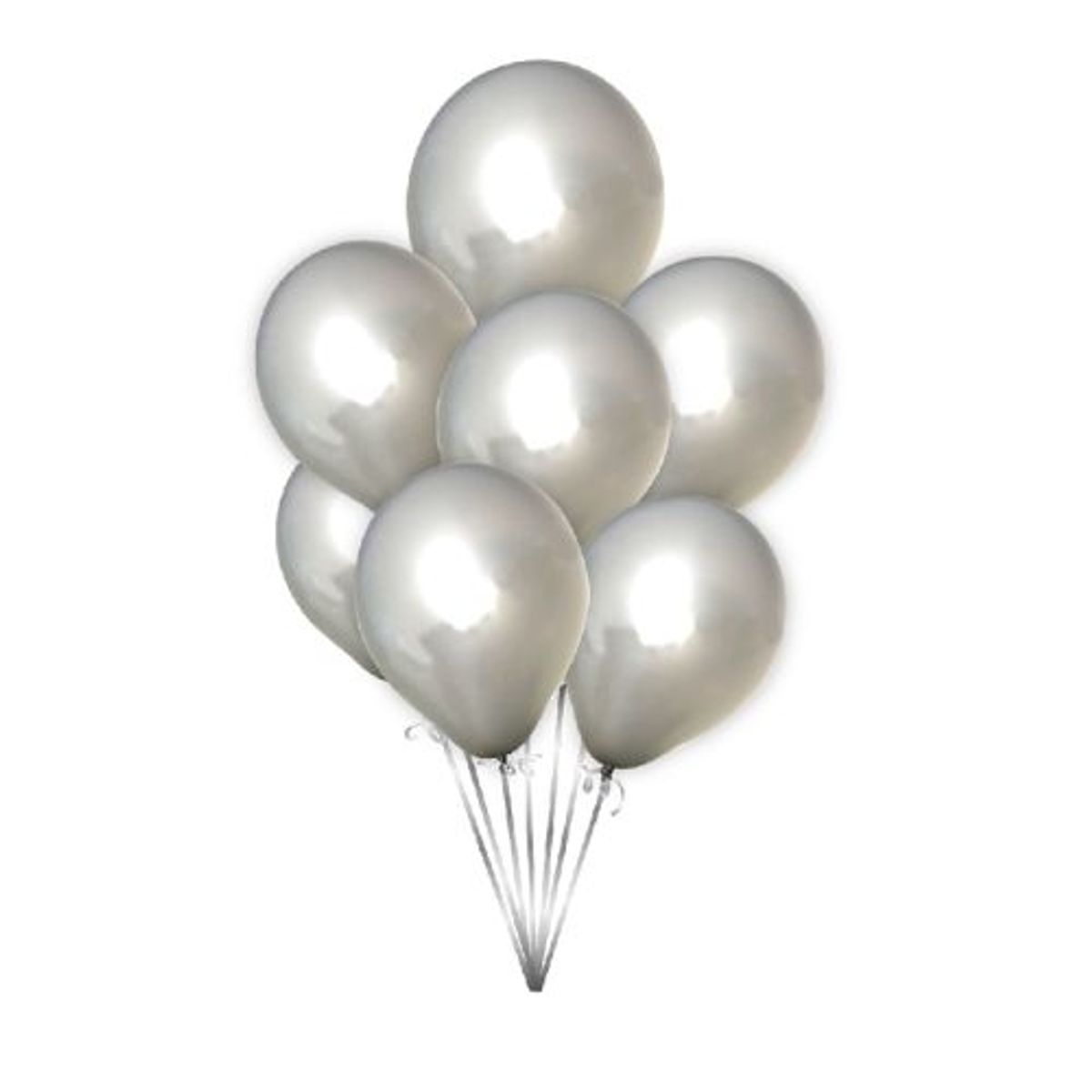 GENERICO - Globos Perlados Color Plateado 25 Unidades 13 Cm