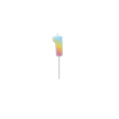 GENERICO - Vela De Numero 1 Color Pastel 14cm