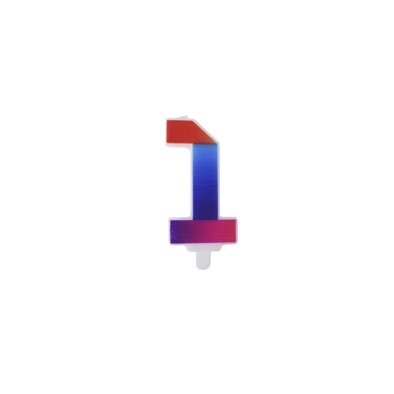 GENERICO - Vela De Numero 1 Multicolor 8cm