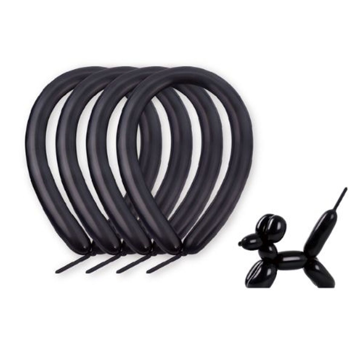 GENERICO - Globos 260 Largos 40 Unidades Color Negro