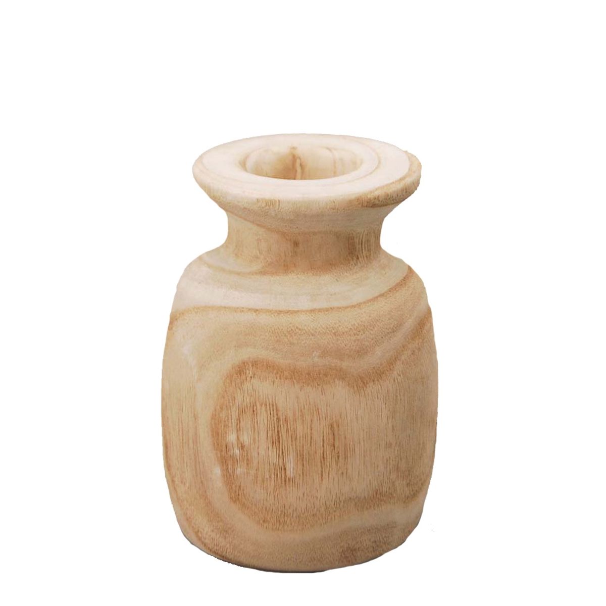 ANTICO HOME - Jarrón En Madera De Paulownia Tallada A Mano Rosa Antico Home