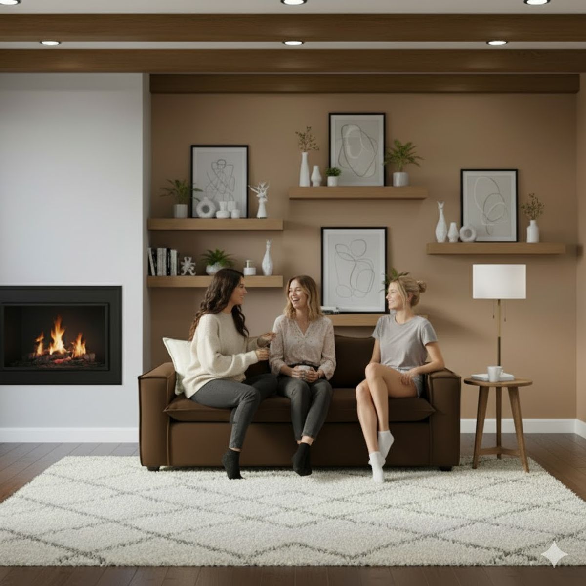 SITIAL HOME - Living 311 Bubha Cafe sofa 3 cuerpos con resortes mas 2 sitiales