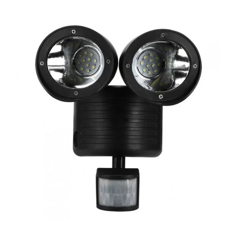 GENERICO - Lampara Solar Led 2 Cabezales Sensor De Movimiento