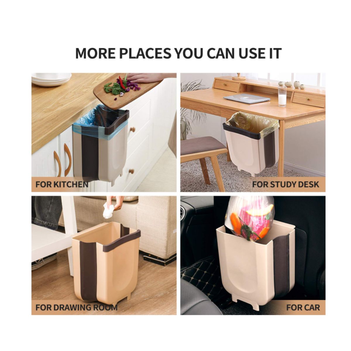 GENERICO - Basurero Plegable Colgante Para Puerta De Cocina Y Mueble Multiuso