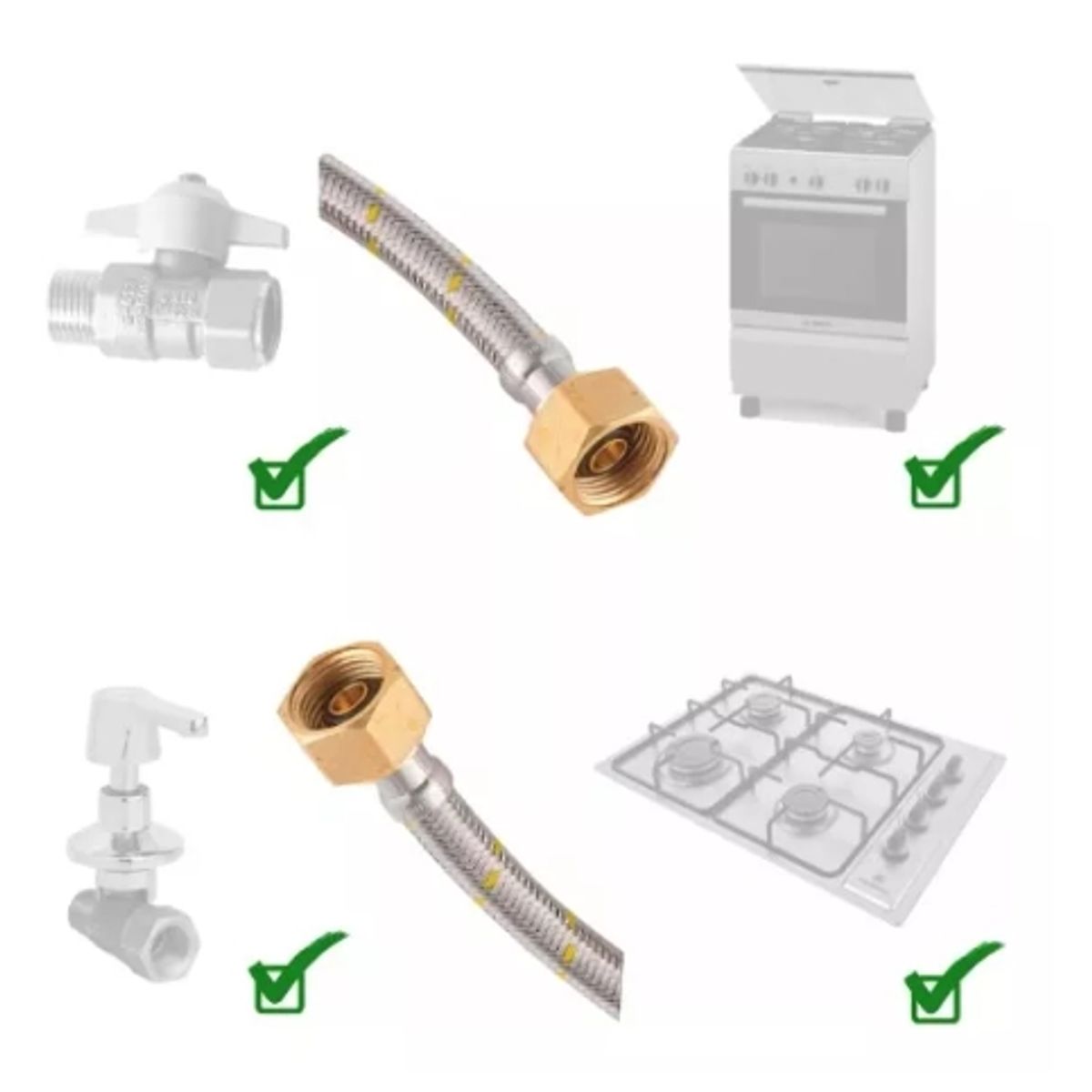 TAUMM - Conector Flexible Para Gas Hi-hi 1l2 100cm