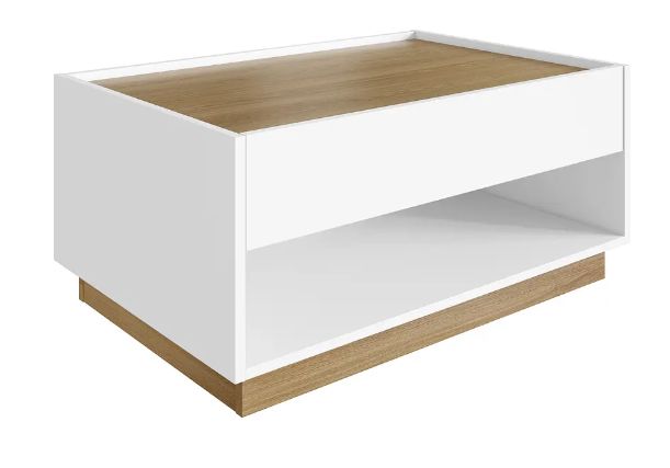Mesa De Centro Bari Con Cajon Blanco Miel