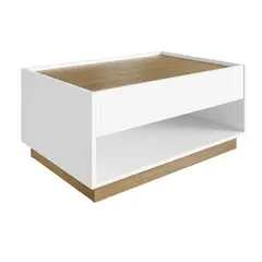 BE DESIGN - Mesa De Centro Bari Con Cajón Blanco Miel